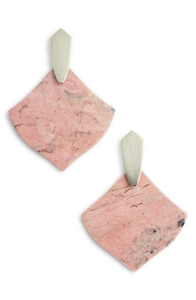 Shop Kendra Scott Astoria Statement Earrings In Pink Unbanded Rhodonite/ Gold