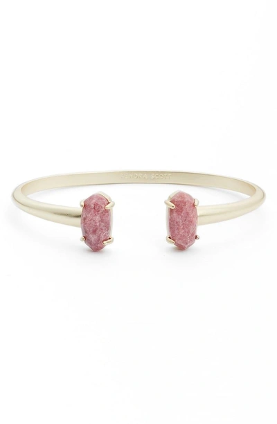 Shop Kendra Scott Edie Cuff In Pink Rhodonite/ Gold