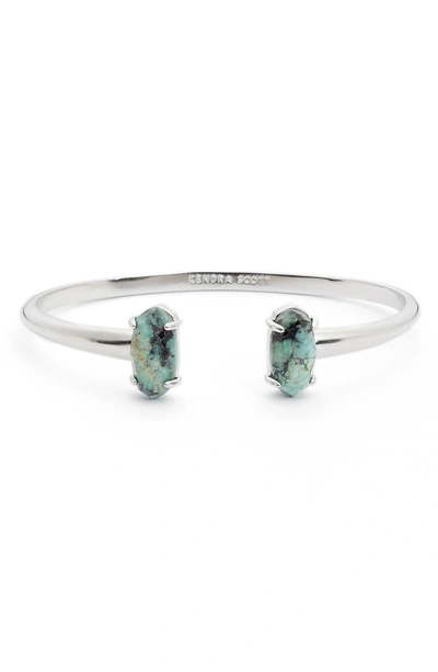 Shop Kendra Scott Edie Cuff In African Turquoise/ Silver