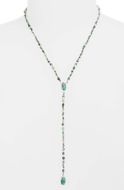 Shop Kendra Scott Bethany Y-shaped Necklace In African Turquoise/ Silver