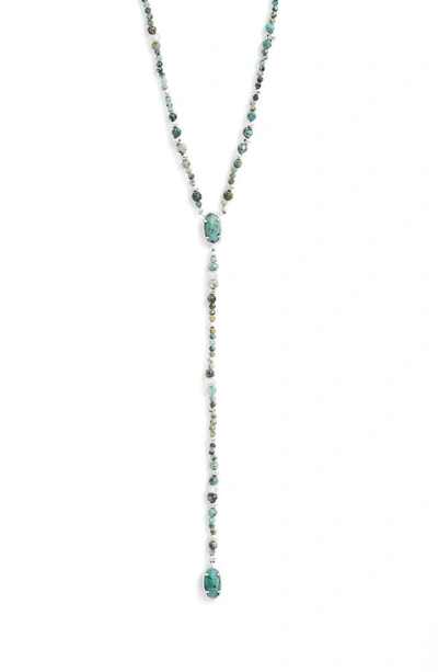 Shop Kendra Scott Bethany Y-shaped Necklace In African Turquoise/ Silver