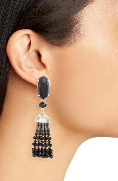 Shop Kendra Scott Dove Tassel Earrings In Black/ Gold