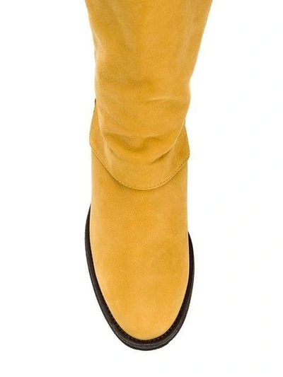 Shop Via Roma 15 Foldover Boots In Yellow