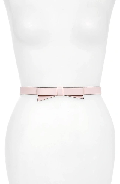 Shop Kate Spade Smooth Bow Belt In Pastry Pink