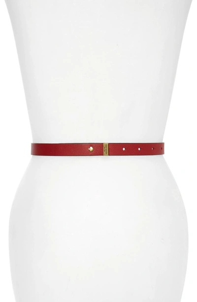 Shop Kate Spade Smooth Bow Belt In Heirloom Red
