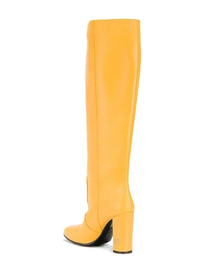 Shop Via Roma 15 Block Heeled Boots In Yellow