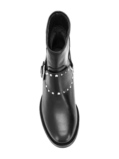 Shop Via Roma 15 Studded Ankle Boots - Black
