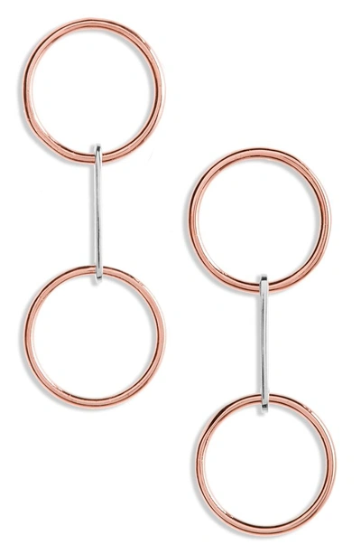 Shop Jcrew Demi-fine Double Circle Earrings In Mixed Metal