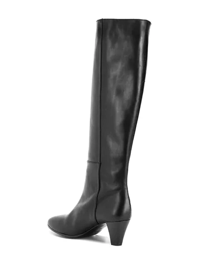 heeled studded riding boots