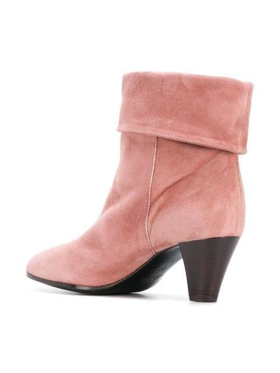 Shop Via Roma 15 Heeled Foldover Ankle Boots In Pink