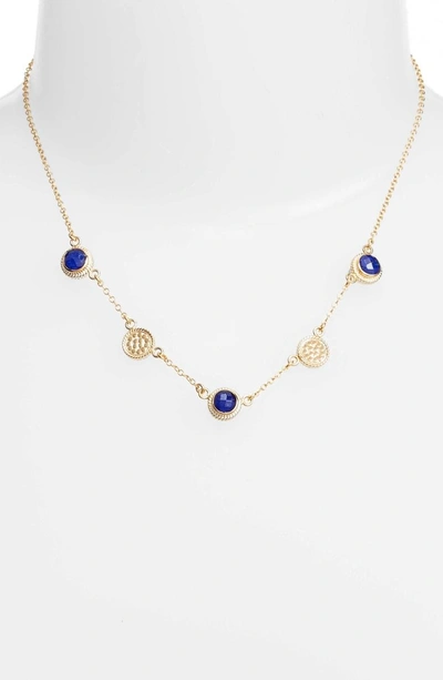Shop Anna Beck Semiprecious Stone Station Necklace In Blue Lapis