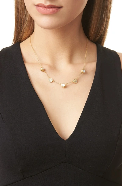 Shop Anna Beck Semiprecious Stone Station Necklace In Mother Of Pearl