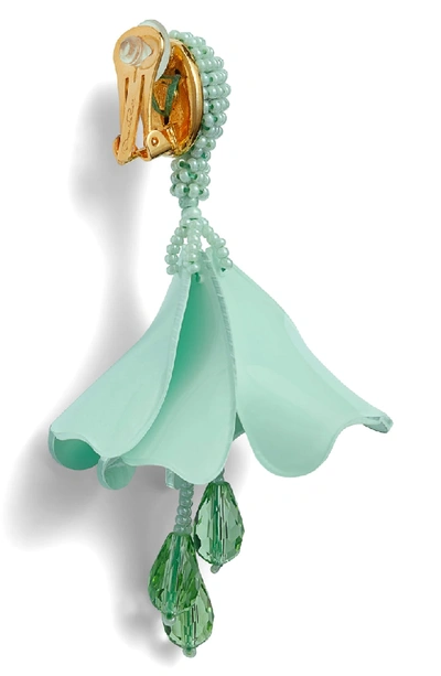 Shop Oscar De La Renta Small Impatiens Flower Drop Earrings In Emerald
