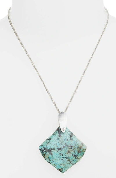 Shop Kendra Scott Aislinn Necklace In African Turquoise/ Silver