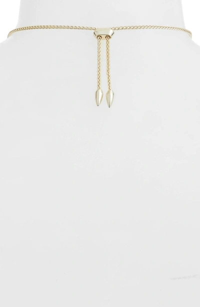 Shop Kendra Scott Aislinn Necklace In Brown Dusted Glass/ Gold