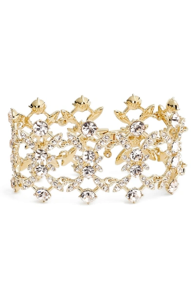 Shop Givenchy Drama Crystal Bracelet In Gold/ Silk