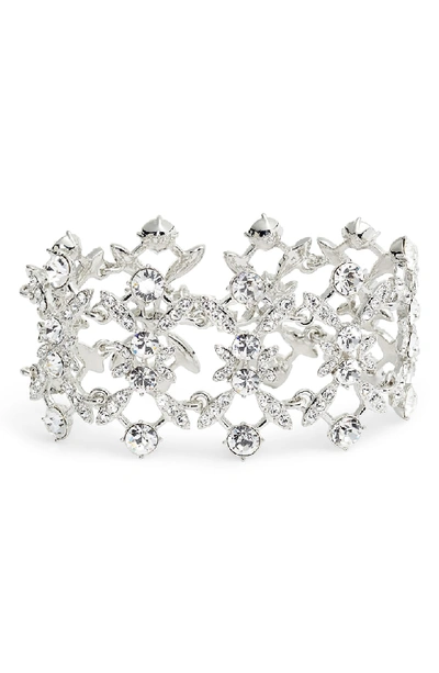 Shop Givenchy Drama Crystal Bracelet In Silver/ Crystal