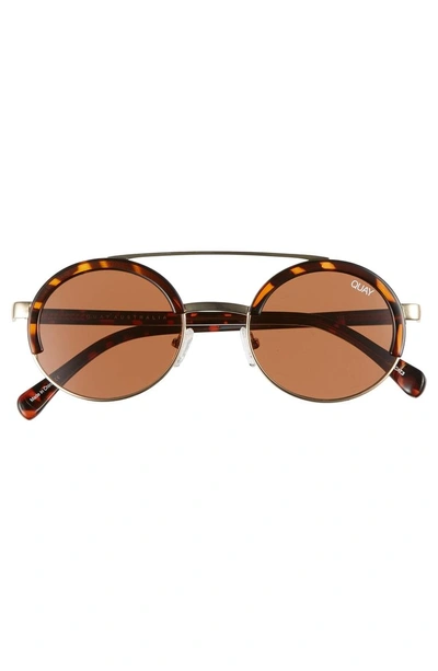 Shop Quay Come Around 52mm Round Sunglasses - Tort/ Brown