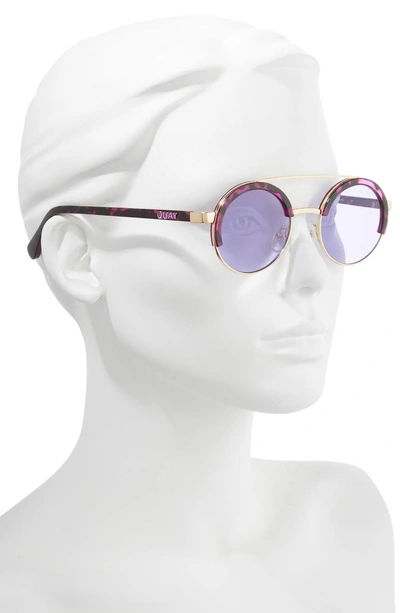 Shop Quay Come Around 52mm Round Sunglasses - Purple/ Tort