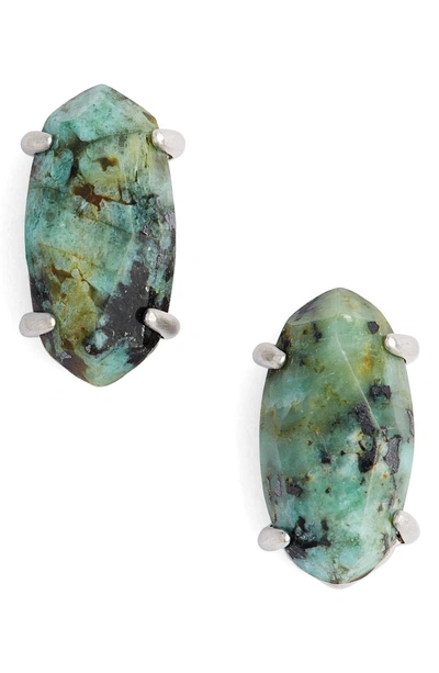 Shop Kendra Scott Betty Stud Earrings In African Turquoise/ Silver