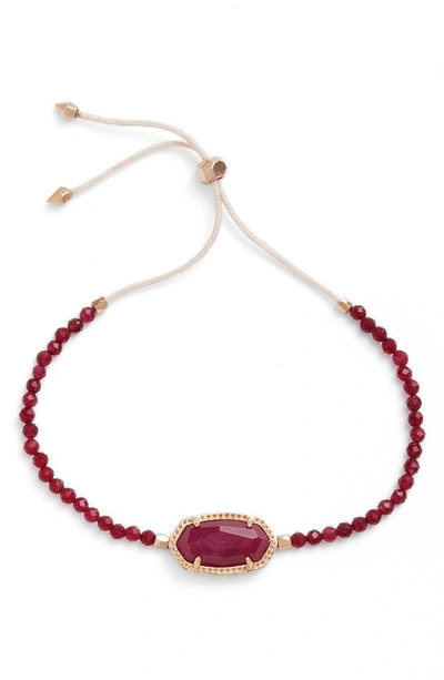 Shop Kendra Scott Elaina Beaded Bracelet In Maroon Jade/ Rose Gold