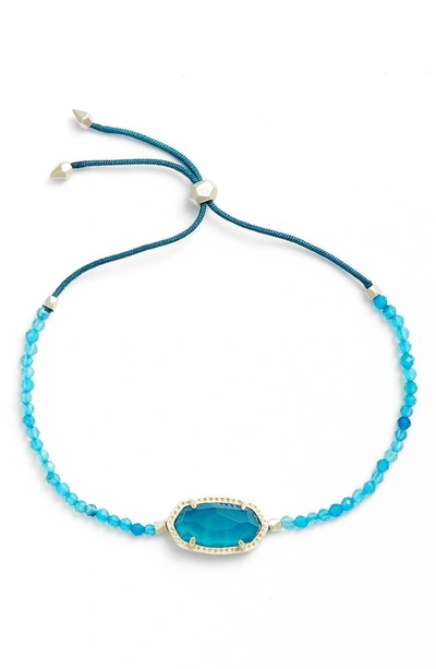 Shop Kendra Scott Elaina Beaded Bracelet In Teal Unbanded Agate/ Gold