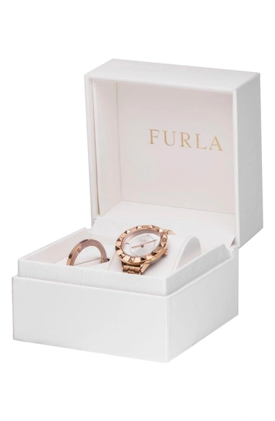 Shop Furla Club Bracelet Watch, 34mm In Rose Gold/ White Silver