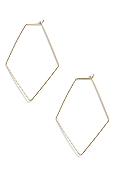 Shop Argento Vivo Rhombus Hoop Earrings In Gold
