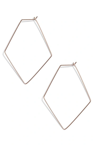 Shop Argento Vivo Rhombus Hoop Earrings In Rose Gold