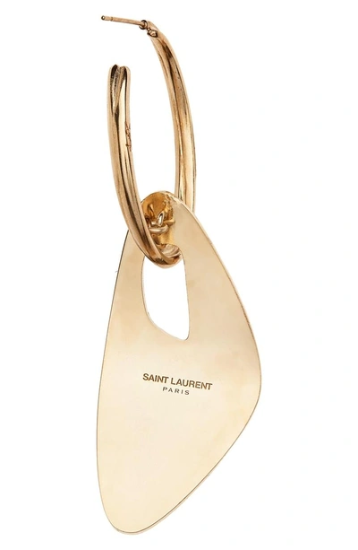 Shop Saint Laurent Leopard Genuine Calf Hair Hoop Earrings In Brass/ Leopard