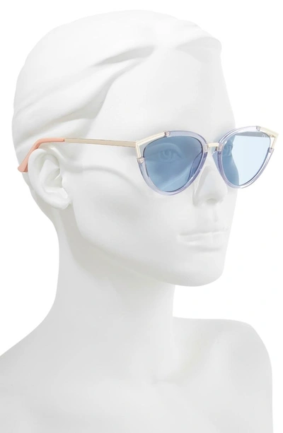 Shop Quay Hearsay 65mm Cat Eye Sunglasses - Blue/ Blue