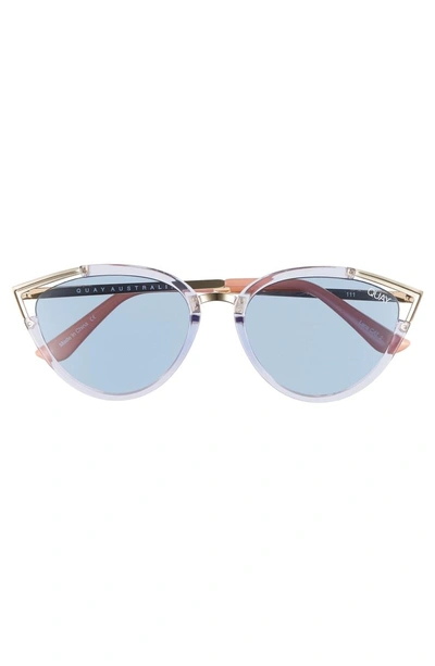 Shop Quay Hearsay 65mm Cat Eye Sunglasses - Blue/ Blue