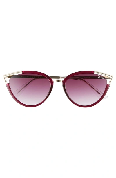 Shop Quay Hearsay 65mm Cat Eye Sunglasses In Red/ Purple