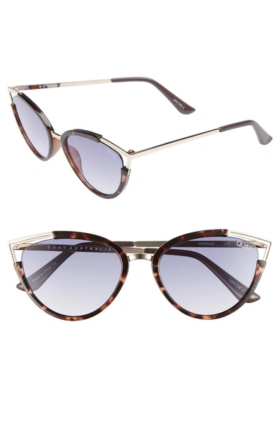 Shop Quay Hearsay 65mm Cat Eye Sunglasses - Tort/ Navy