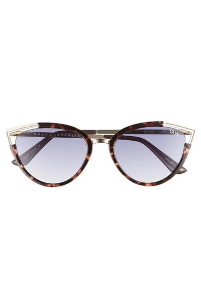 Shop Quay Hearsay 65mm Cat Eye Sunglasses - Tort/ Navy