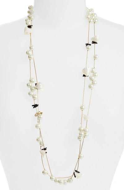 Shop Lele Sadoughi Bead & Shell Layered Necklace In Pearl