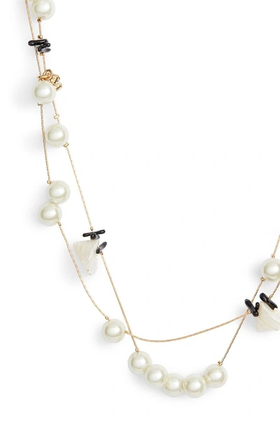 Shop Lele Sadoughi Bead & Shell Layered Necklace In Pearl