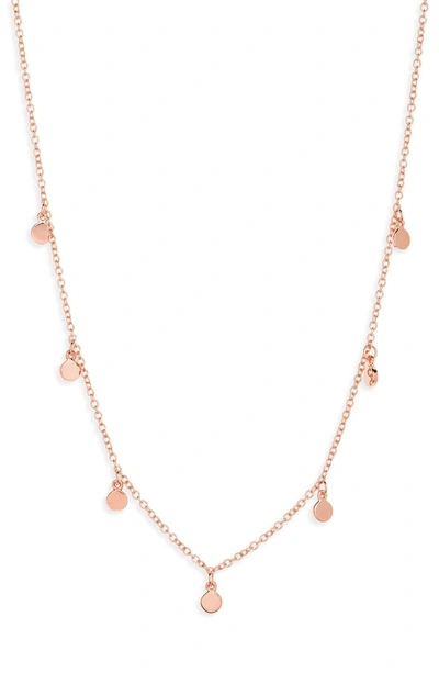 Shop Jcrew Demi Fine 14-karat Gold Plated Dot Charm Necklace In Rose Gold