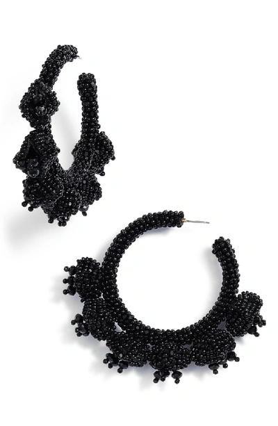 Shop Sachin & Babi Noir Grape Cluster Hoop Earrings In Jet