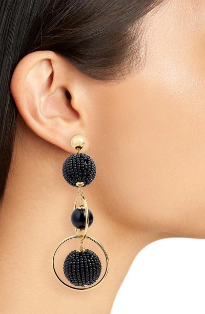 Shop Kate Spade Beads And Baubles Drop Earrings In Black