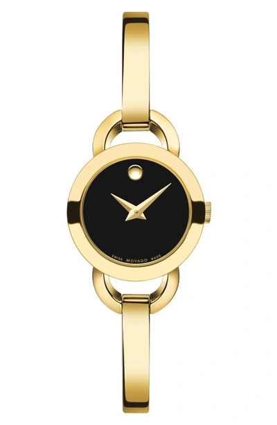 Shop Movado Rondiro Bangle Watch, 22mm In Gold/ Black