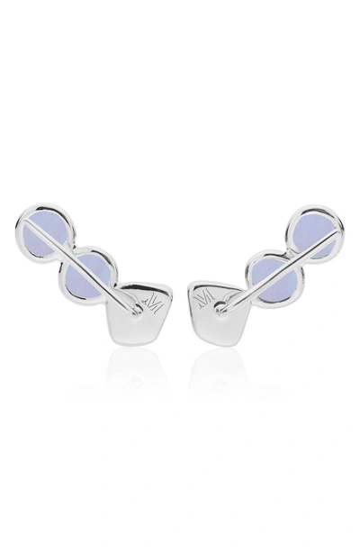 Shop Monica Vinader Siren Ear Crawlers In Silver/ Blue Lace Agate