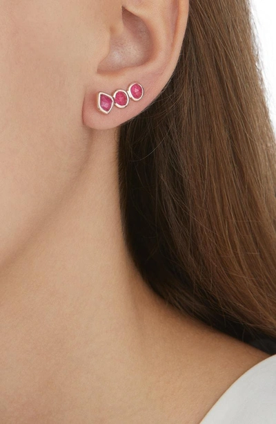 Shop Monica Vinader Siren Ear Crawlers In Rose Gold/ Pink Quart