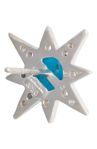 Shop Anzie Mini Starburst Stud Earrings In Turquoise