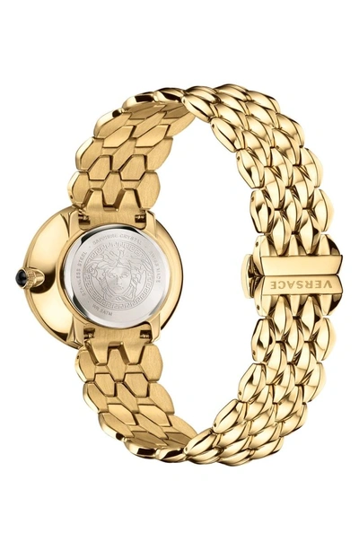 Shop Versace V-flare Diamond Dial Bracelet Watch, 28mm In Gold/ Silver/ Gold