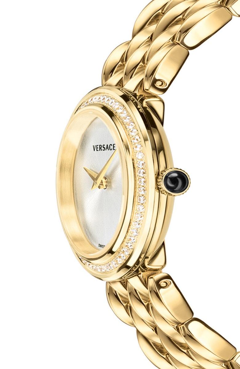 Versace Collection V-flare Diamond & Gold Bracelet Watch, 28mm In Gold/  Silver/ Gold | ModeSens