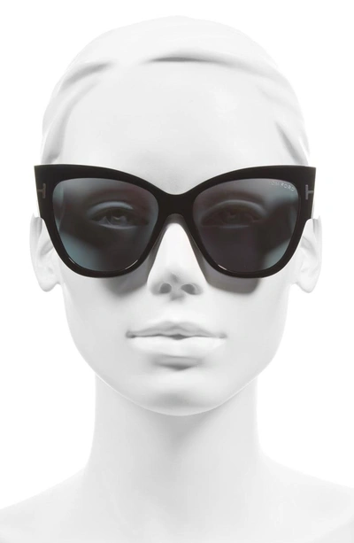 Shop Tom Ford Anoushka 57mm Gradient Cat Eye Sunglasses - Black/ Pink Lapo