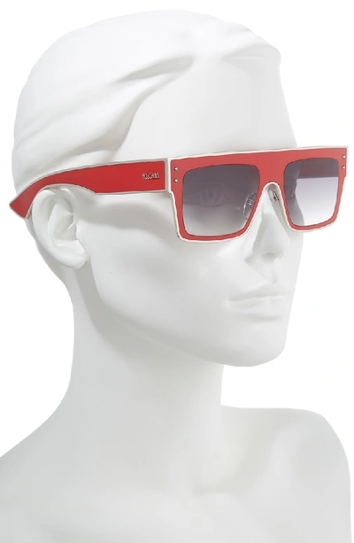 Shop Moschino 54mm Polarized Flat Top Sunglasses - Red