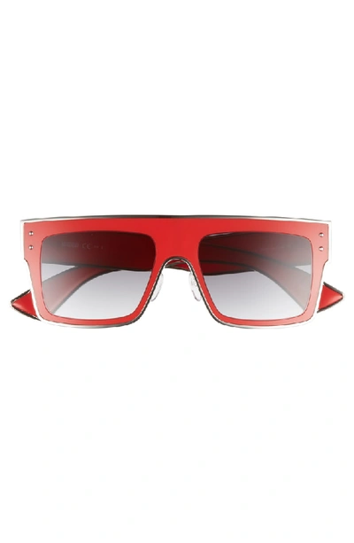 Shop Moschino 54mm Polarized Flat Top Sunglasses - Red