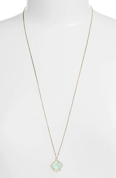 Shop Kendra Scott Kacey Adjustable Pendant Necklace In Chalcedony/ Gold